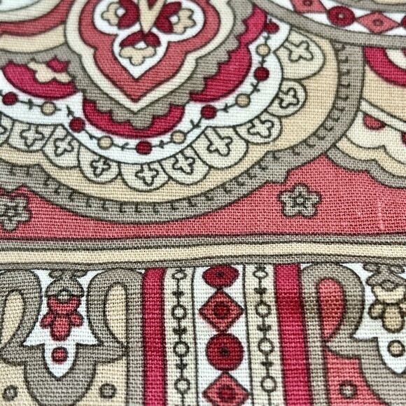 Pair Pottery Barn Euro Shams 24x24‎ Paisley Rich Rust/Cream/Taupe Linen Blend - Picture 4 of 9